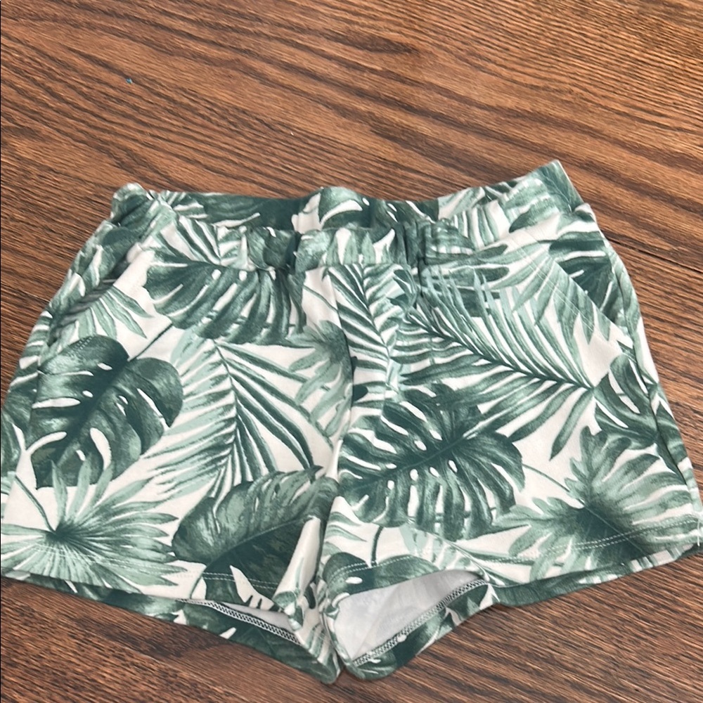 Janie and Jack Green and White High Waist Shorts